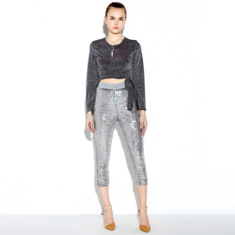 Silver Sequin Joggers - Picture 6 of 7